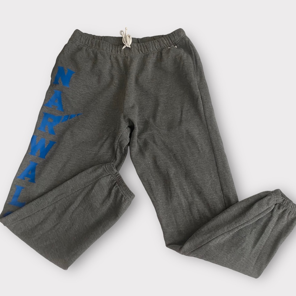 Toddland Mens Sweatpants Large Narwals Narwhals Spellout Cotton Blend Streetwear